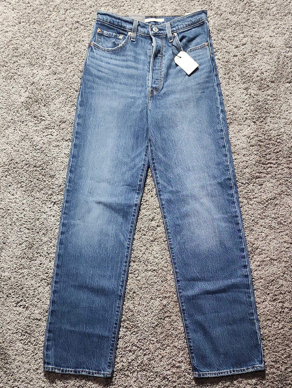 Levi’s Ribcage Straight Jeans 27x32 New With Tags High Rise Blue